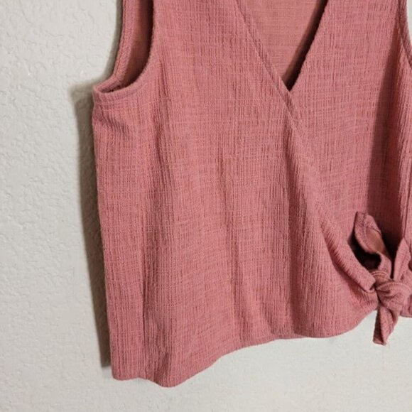 Madewell Texture & Thread Sleeveless Wrap Tie Shirt xxs - Picture 2 of 9